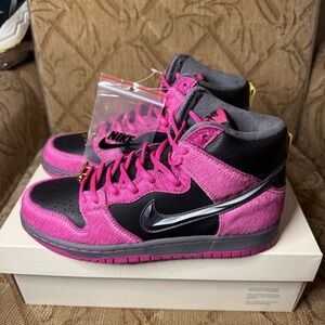 Run The Jewels Nike SB Dunk High Active Pink Black Fuchsia Men's Size 7.5